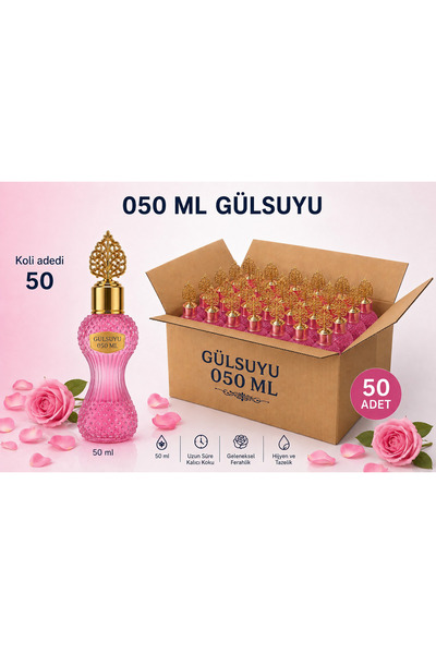 CERAN KOLONYA 050 Ml GÜLSUYU DÜĞÜN NİŞAN SÜNNET İÇİN HEDİYELİK 50 ADET