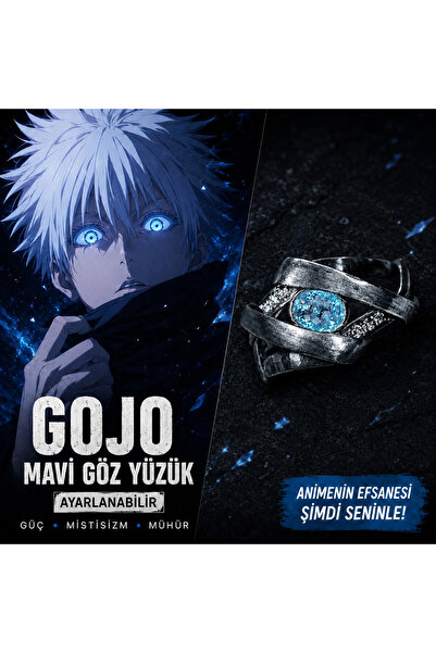 lootsepeti Jujutsu Kaisen Anime Gojo Mavi Göz Yüzük Ayarlanabilir