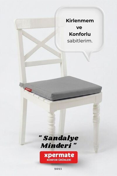 XPERMATE Sandalye Minderi 40x40 Bağcıklı Fermuarlı Su Geçirmez Yıkanabilir Ba...