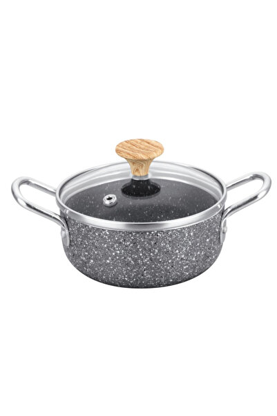 Parfait Natural Force Non-Stick Marble Coating Cooking Pot with Glass Lid 14cm