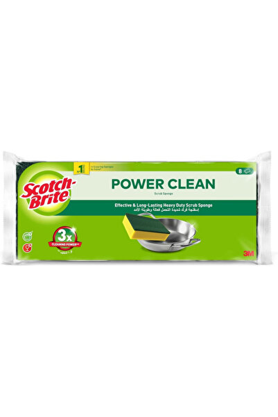 Scotch Brite إسفنجة تنظيف قوية متعددة الاستخدامات مكونة من 8 قطع
