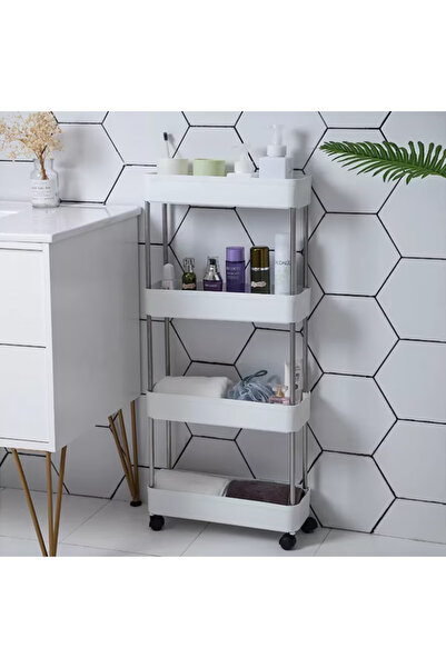 OEM Etajera mobila cu roti, 4 rafturi constructie metal, si plastic design co...