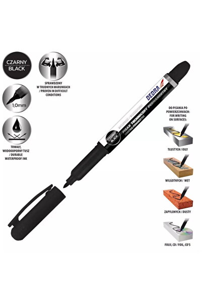 DEDRA EXIM Marker industrial negru 1mm, 20buc tub