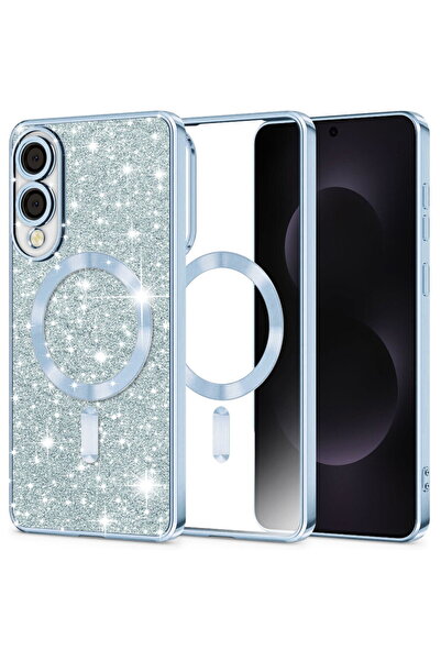 Techsuit Husă pentru Samsung Galaxy S25 Edge - Luxury Glitter MagSafe - Albas...