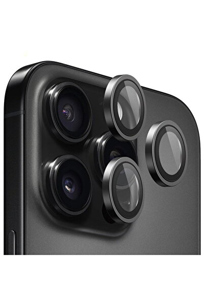 Other Foil for iphone 15 pro (set of 3) - original metal frame lens protector...