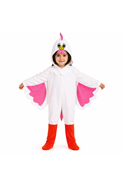 joyland Chicken Costume for Kids - One-Piece Outfit in White and Pink - Sizes...