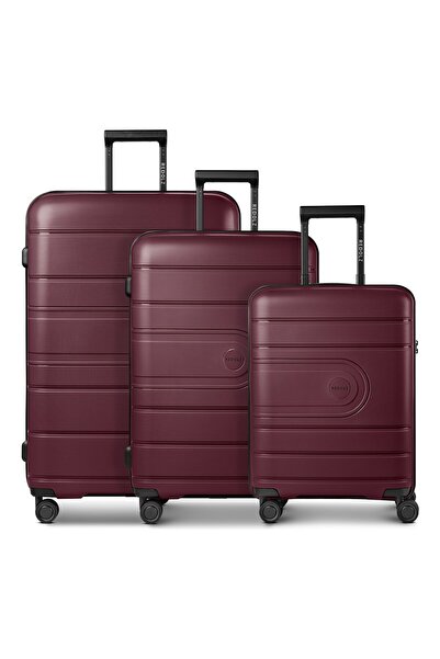 REDOLZ Essentials 11 4 Rollen Kofferset 3-teilig mit Dehnfalte