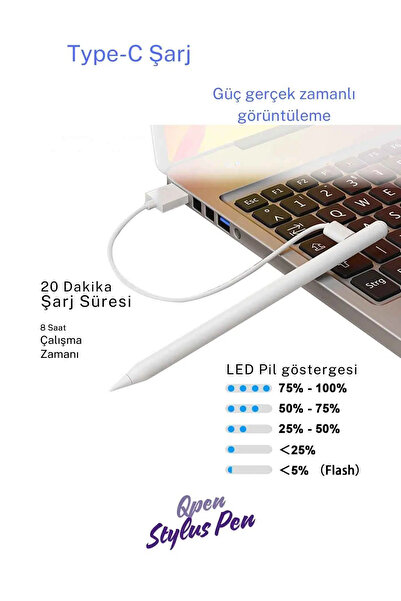 Mmctech Apple Pencil 2. Nesil Uyumlu Kapasitif Stylus Kalem, Aktif Versiyon I...