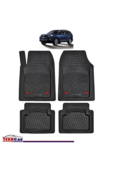 TEAMCAR Car Mats Tray Type Compatible with Kia Sorento II (20092014) Black Du...