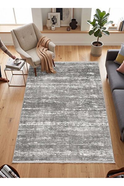 Merinos Vista %100 Akrilik Gri Kesme Halı Yolluk Antre Koridor Salon Halısı