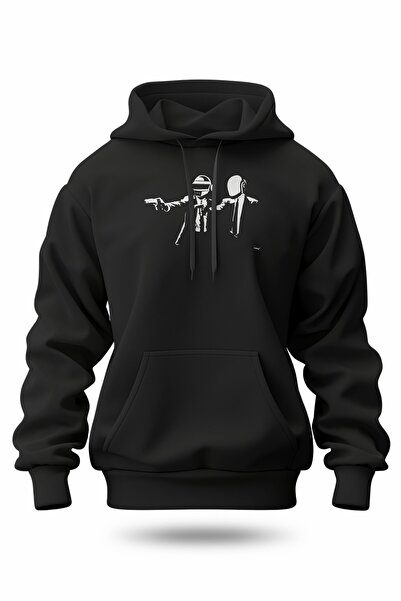 buzagi tasarım ürünleri Daft Punk Digital Print Hooded Unisex Sweatshirt