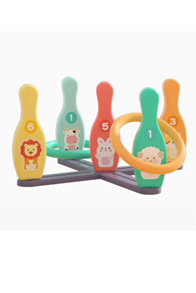 DAT Animal-Themed Ring Toss Game with Stacking Pins, Multi-Functional Toddler...