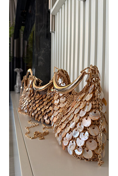 WOMANBAG Handmade Straw Stone Sequined Shoulder Bag25X25Cm
