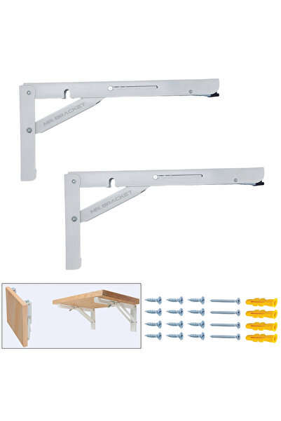 MR.BRACKET 40cm Beyaz 1-Takım - Mandallı Katlanabilir Masa Konsolu - Aç Kapa ...