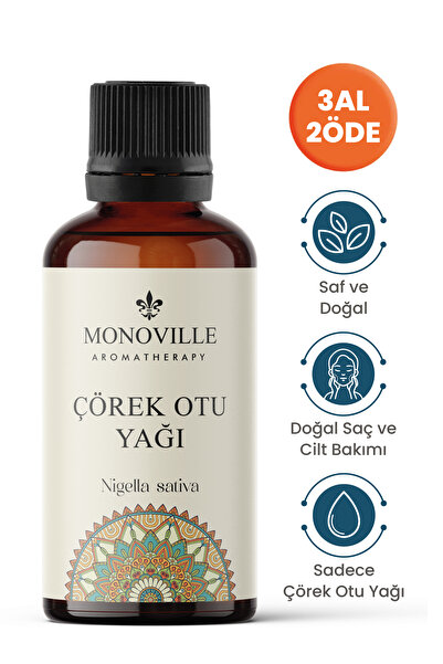 Monoville Çörek Otu Yağı 30 ml Soğuk Sıkım Saf ve Doğal (Black Cumin Seed Oil )