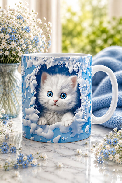 Colorful Eyed Cat Mug / 3 Effects Cat Printed Mug - The Kam Concept