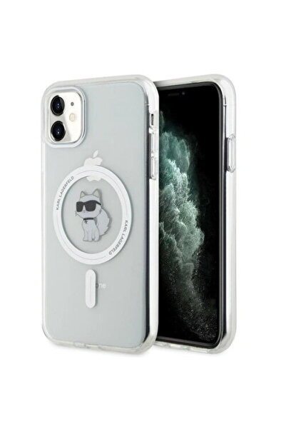 Karl Lagerfeld Husă pentru iPhone 11 - IML MagSafe (KLHMN61HLSCHH) - Alb Meta...