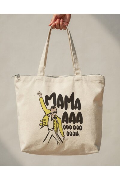 buzagi tasarım ürünleri Queen Zippered Lined Gusseted Canvas Bag 35 X 40 cm
