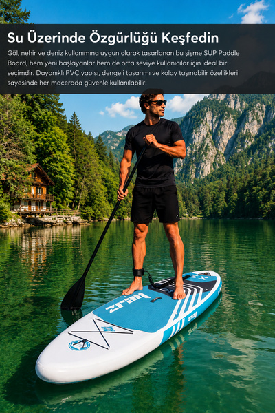 fischerone Şişme Sup Board 330x81x15 cm - 164kg Taşıma Kapasiteli Taşıma Çantalı Sörf Tahtası