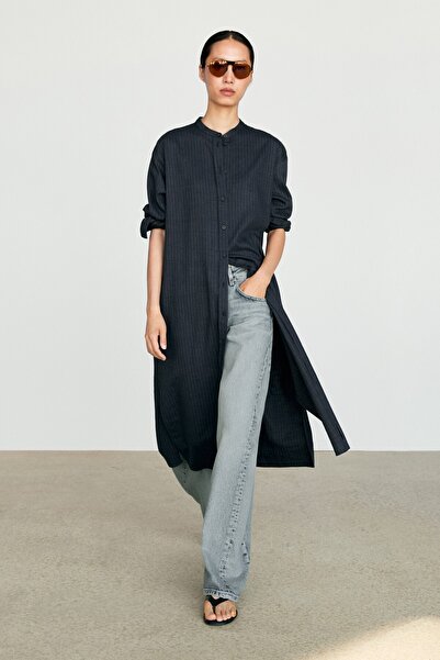 Massimo Dutti Dökümlü gömlek midi elbise