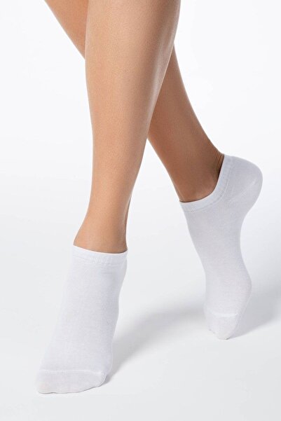 Conte Elegant Șosete ultrascurte din bumbac cu talpă din fleece, Conte Active 000 - Alb, 36-37 (23)