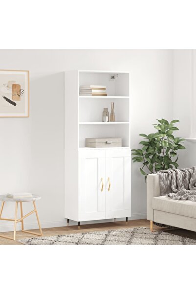 Concept Dulap înalt, alb, 69,5x34x180 cm, lemn compozit