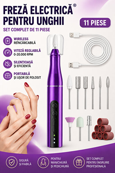 Regal Bliss Freza electrica pentru unghii ®, portabila, pila electrica wirele...