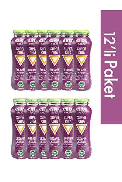 Elite Naturel 12'li Organik Super Hero (Chia) %100 Meyve-Sebze Suyu 200 Ml