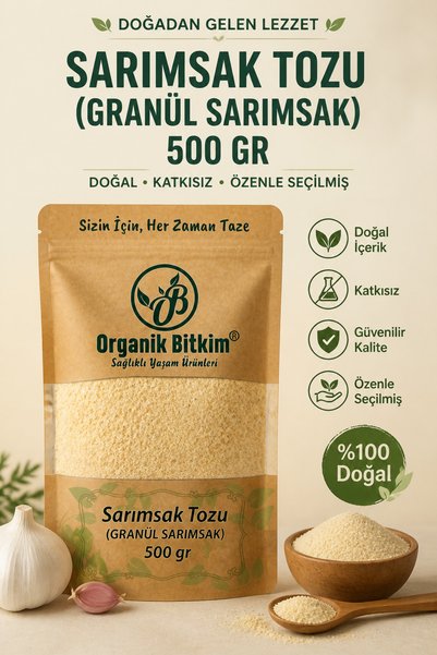 OB Organik Bitkim Sarımsak Tozu (GRANÜL SARIMSAK) 500 gr