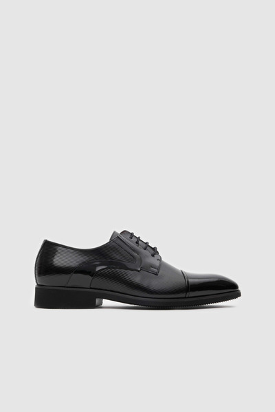 TOGO Men's Black Genuine Leather Lace-Up Woods Classic Shoes [052169]
