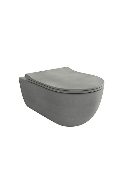Bocchi V-TONDO RIMLESS ASMA KLOZET KAPAK DAHİL - MAT BETON