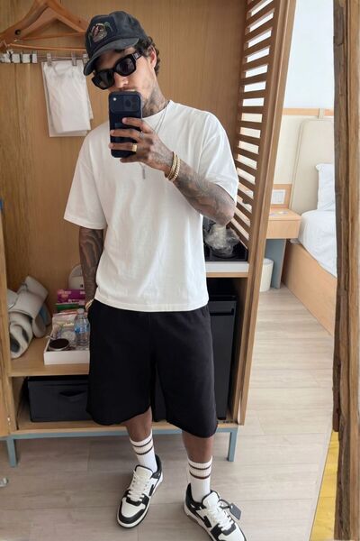 gothamvibes Erkek Chill Boxy Premium Krem T-Shirt