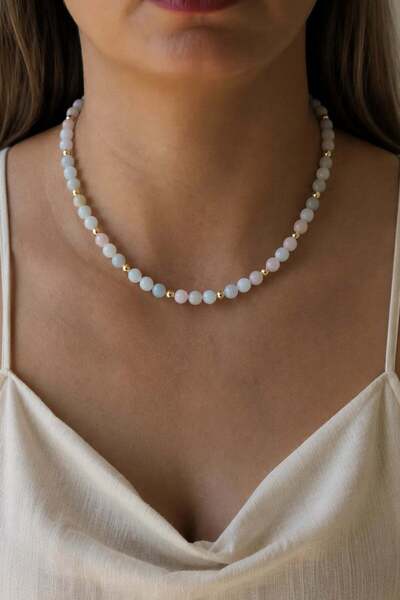 Orenda Design Morganite Natural Stone Necklace |   Divine Love and Compassion...