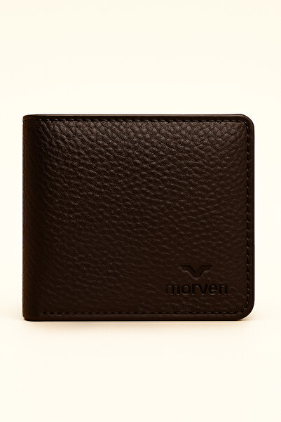 Morven Men's Brown 100% Leather Magnetic Wallet