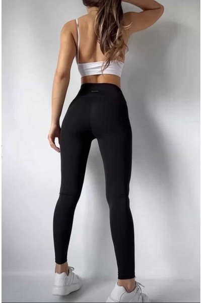Mercan Kids & Boutique Women's High Waist Gathering Tights Seamless No-Show Sports Tights