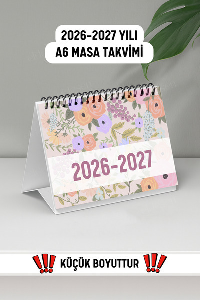 Eldesen Tasarım 2026- 2027 Masa Takvimi Spiralli A6 (15x12cm) Orta Boy / Resm...