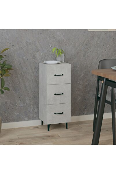 Concept Servantă, gri beton, 34,5x34x90 cm, lemn compozit