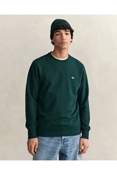 Gant Erkek Yeşil Regular Fit Bisiklet Yaka Sweatshirt