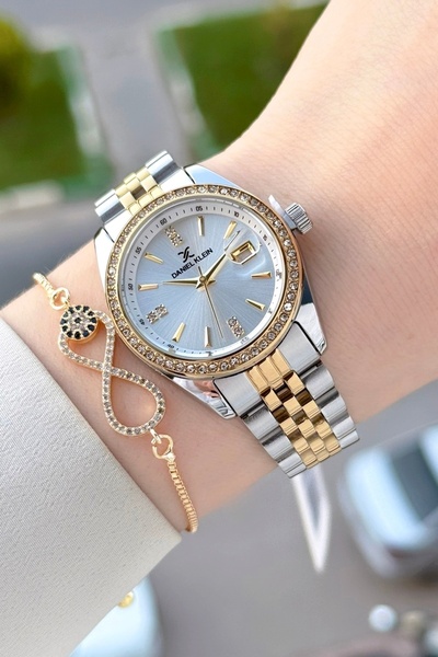 Daniel Klein Gold Gümüş Renk 32,5 Mm Hediye Paketli Kadın Kol Saati
