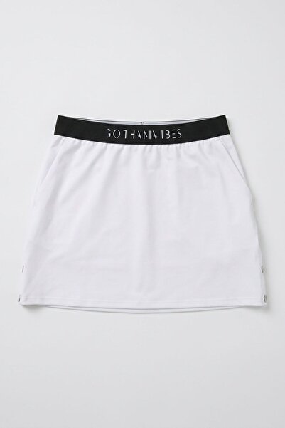gothamvibes Kadın Bang Beyaz Çıtçıtlı Etek