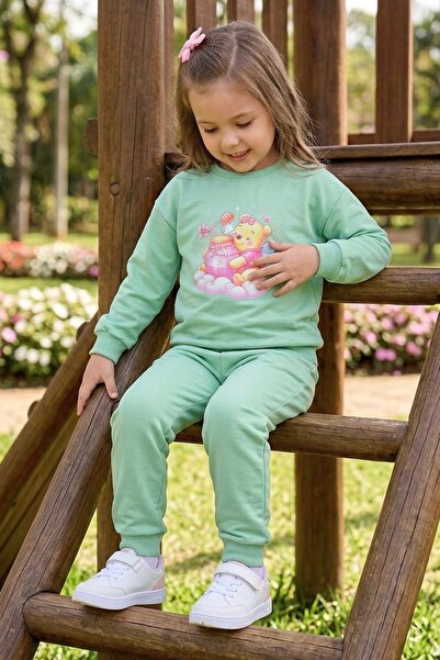 TOFİSA Set de pijamale pentru fete cu imprimeu mentă - 28307-MINT