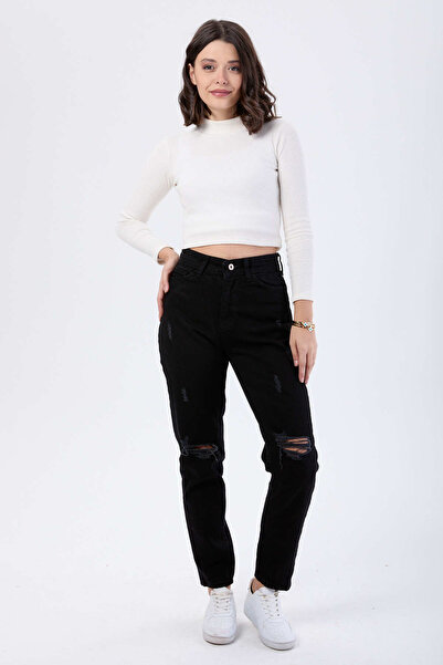 TOFİSA Mam Jeans Laser Cut Schwarz - 23813
