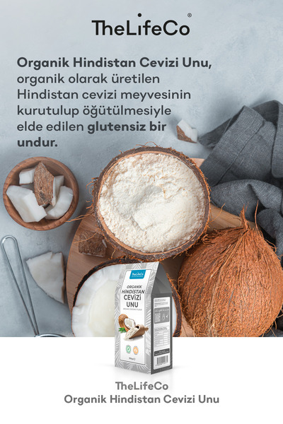 TheLifeCo Organik Hindistan Cevizi Unu 350 G