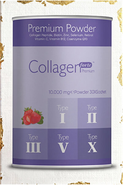 Collagen Forte Platinum Premium Kolajen Powder 10g X 30 Şase Biotin & Multivi...