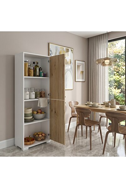Ninnimo 4 Bölmeli Beyaz Mdf Çok Amaçlı Dolap Erzak Dolabı Banyo Dolabı Kiler ...