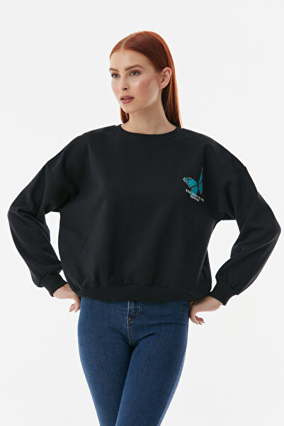 Fulla Moda Hanorac oversize cu imprimeu fluture
