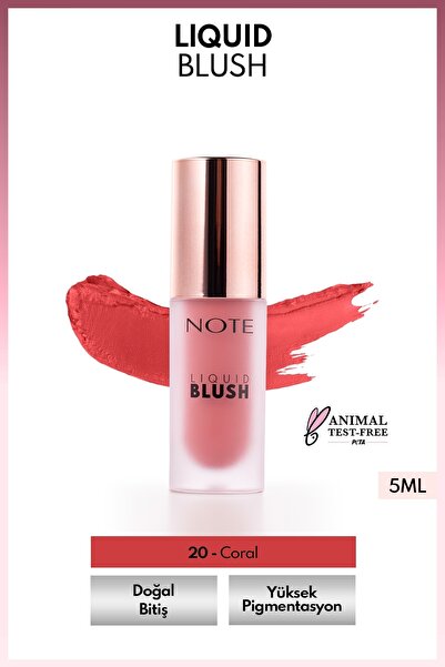 NOTE Liquid Blush Nemlendirici Etkili Likit Allık - 20 Coral