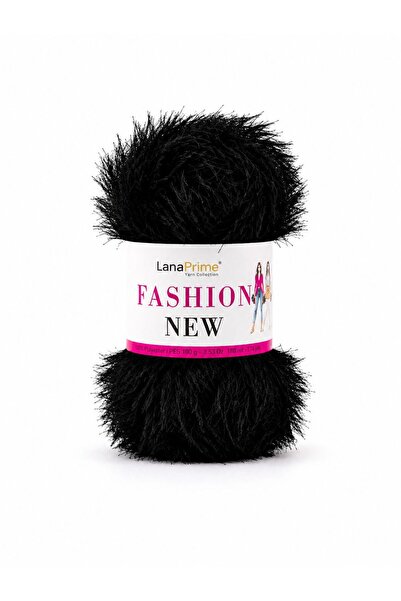Lanaprime Fashion-New Eyelash Yumoş Νήμα Πλεξίματος Φαντασίας - 101 Μαύρο
