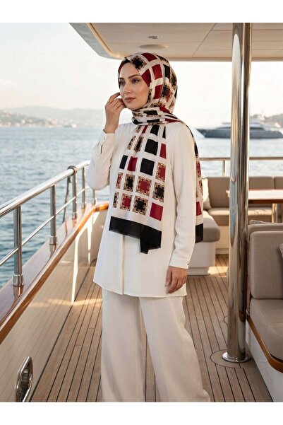 Vissona %100 Saf İpek Şal İnce Saten Vual Dokuma Fresh 90x210 Şal