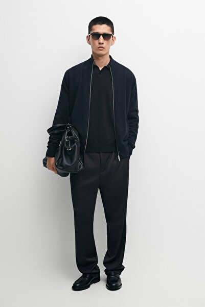 Massimo Dutti %100 kaşmir fermuarlı triko hırka